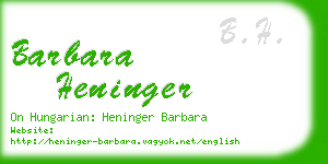 barbara heninger business card